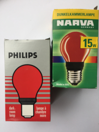 Nr. R211 PHILIPS Darkroom/Dokalamp 220 v. rood E27-  type PF712E