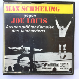 Nr.7040 --Super 8 Silent - Castle film  Max Schmeling tegen Joe Louis juni 1936, goede kwaliteit zwartwit Silent ca 60 meter  in orginele doos