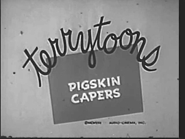 Nr.0426 -- 16mm-- Pigskin Capers (Short 1930) cartoon een Terrytoonfilm, zwartwit met engels geluid, compleet op 120m.spoel en in doos