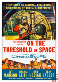 A0172 --16mm--  On the Threshold of Space 1956 (Op de drempel der oneindigheid)met Guy Madison Virginia LeithJohn Hodiak speelduur 98 min.,Engels gesproken/ Ned.ondertitels, goed van kleur Cinemascope ,comleet met begi/end titels, 2 spoelen en in doos