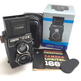 Voor de echte verzamelaar jaren 1975/1980, orginele LUBITEL-166B LOMO Camera Soviet USSR TLR Medium Format 6x6, met tas, orginele doos en handleiding, camera is in prima staat