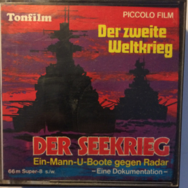 Nr.6824 --Super 8--  Der Seekrieg Ein-Mann-U-Boote gegen Radar, oorlogsdocumentatie 60 meter zwartwit met GELUID in orginele fabrieks doos