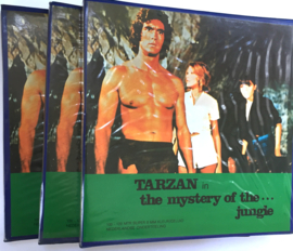 Nr.7332 -- Super 8 sound -- Tarzan in the mystery of the jungle, speelfilm in 3 delen van 120 meter,  kleur, Engels gesproken, met Ned.ondertitels in de orginele dozen