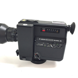 Canon sound 514 XL-S Super 8 geluidscamera met Canon zoom 1,4 / 9 - 45 mm, motorisch/filmtransport en belichtings meter werken, camera verkeerd verder in goede staat