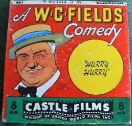 Nr.6843 --Super 8 GELUID-- W.C.Fields, Hurry,Hurry 60 meter zwartwit/sound in orginele doos