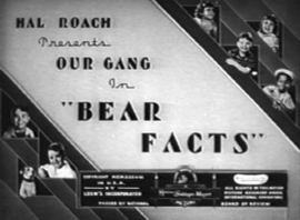A0174 --16mm-- Bear Facts,  Our Gang short comedy film 1938 zwartwit met Engels geluid speelduur 11 minuten, begin/end titels op spoel en in doos