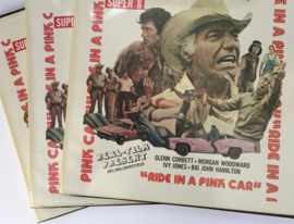Nr.7330 -- Super 8 sound -- Ride in a Pink Care, speelfilm in 3 delen van 120 meter, kleur, Engels gesproken met Ned.ondertitels in de orginele dozen