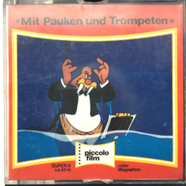 Nr.6859 -- Super 8 Sound -- Met pauken en trompetten muziek tekenfilm,, 60 meter, mooi van kleur en Engels geluid,compleet, als nieuw in orginele doos