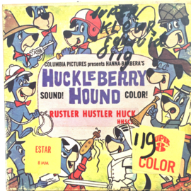 Nr.7569-- Super 8 SOUND,Huckle Berry Hound, Rustler Hustler Huck,  tekenfilm, ongeveer 50 meter, goed van kleur Engels geluid, in orginele doos