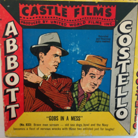 Nr.008 --Normaal 8mm. Silent-- Gobs in a mess Abbott & Costello,  60 meter zwartwit silent, zit in de orginele fabrieks doos