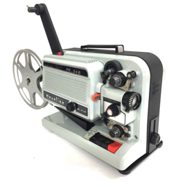 Nr.8890 -- Heurtier P6-24 Bi-Film super8/dubbel8 films 100w. halogeenlamp, deze projector is echt voor de gevorderde filmer, heeft service beurt gehad en werkt naar behoren