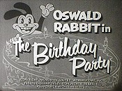 Nr.0398 -- 16mm -- The Birthday Party , 1937  Oswald Rabbit cartoon. zwartwit  Engels gesproken, mooie copy op 120m.spoel en in doos
