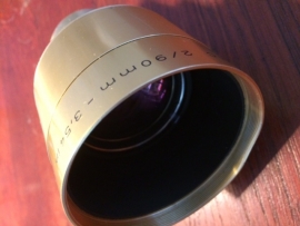 PL015 -- 35mm projectie lens Isco-Gottingen Cinelus-Ultra MC 2/90mm doorsnee 44mm - 52 mm lichte gebruikerssporen verder in redelijk goede staat