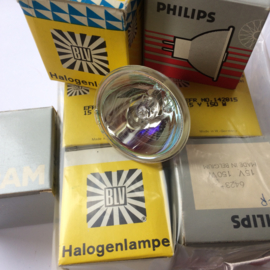 Nr. R098  Halogeen projectielamp met spiegel 15 volt - 150W. EFR  A1/232 Philips/Osram voor o.a.Bauer super 8 projectoren, prijs per stuk