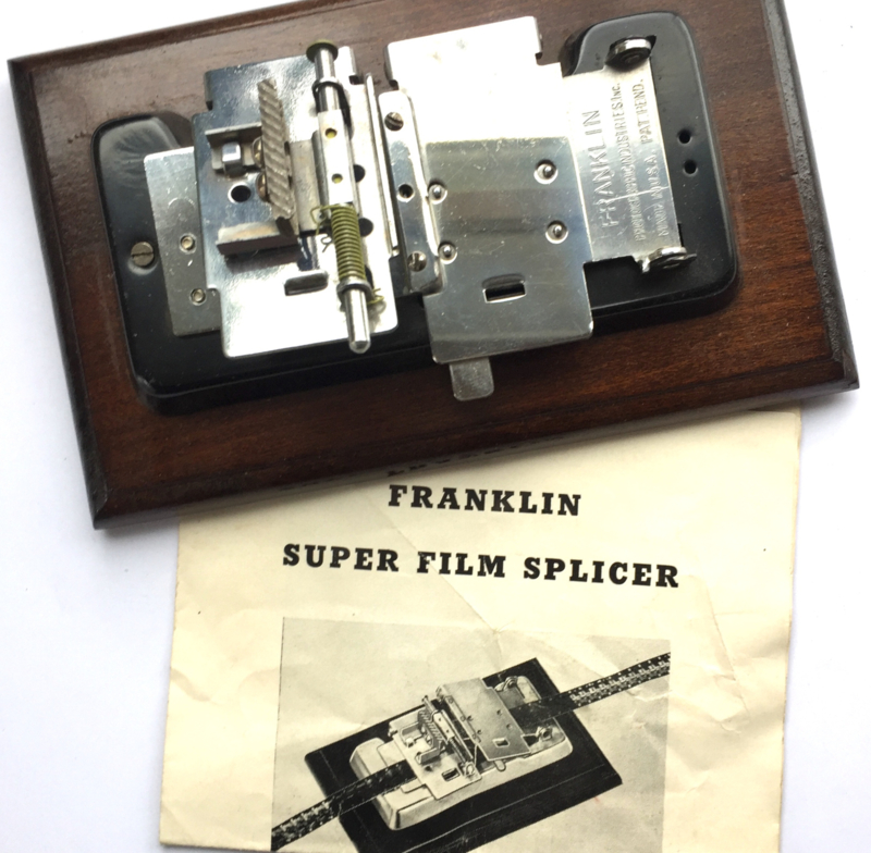 Franklin super film splicer uit de jaren '70 voor 16mm films in orginele doos