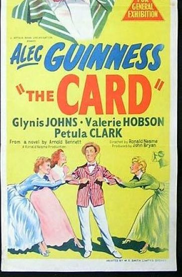 Nr.2226 --16mm--  The Card (1952)  met Alec Guinness, Glynis Johns, komedie speelduur 85 minuten, compleet met begin/end titels mooie orginele zwartwit kopie Engels gesproken met Ned.ondertitels, zit op 2 spoelen en in doos