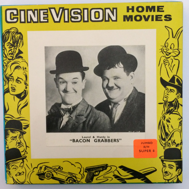 Nr.6529 --Super 8 silent , Laurel en Hardy Bacon Grabbers, 120 meter zwartwit silent in orginele doos
