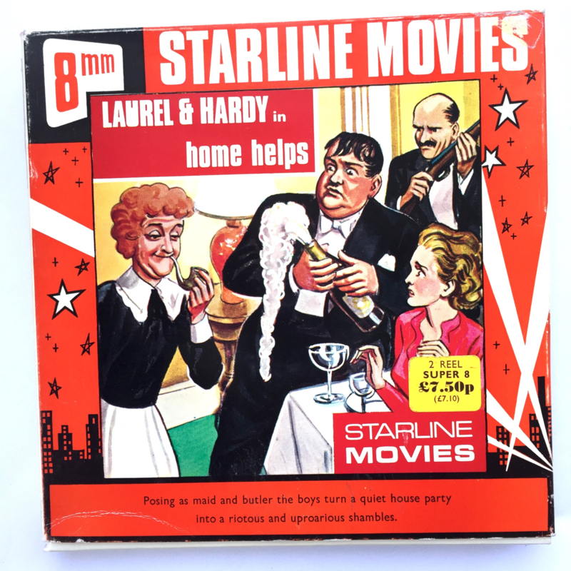 Nr.7258 --Super 8 --Laurel en Hardy Home Helps, ca 120 meter zwartwit silent, goede  copy in orginele doos