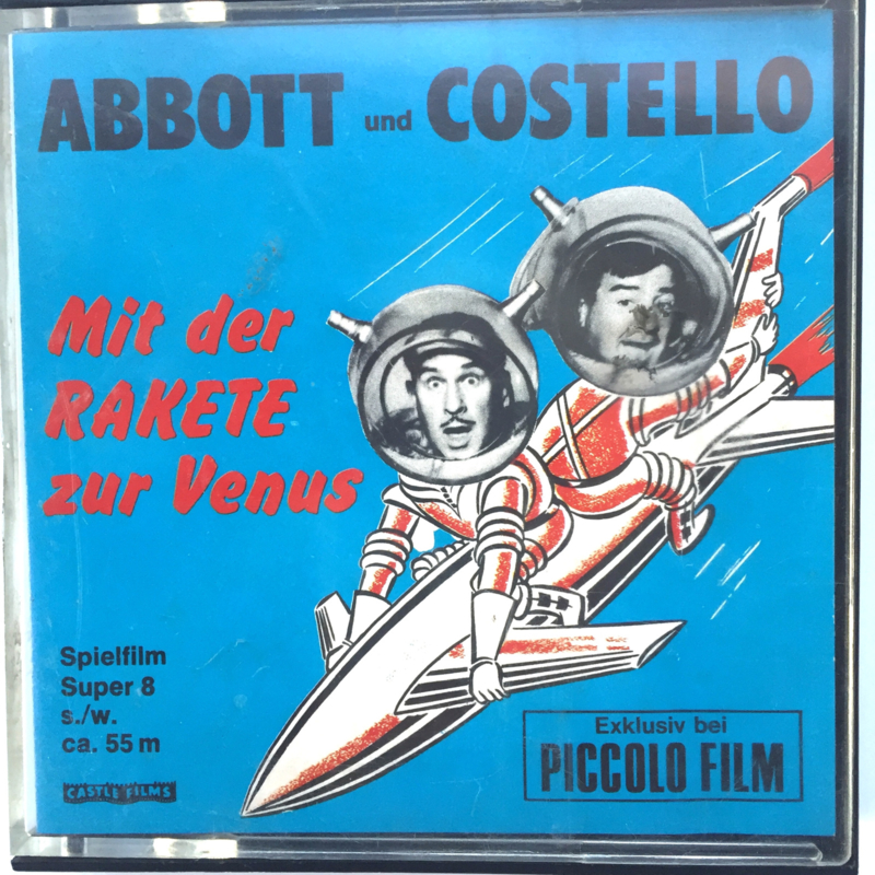 Nr.7160 --super 8 silent-- Abboth & Costello met de raket naar Venus zwartwit ongeveer 60 meter in orginele doos en op spoel