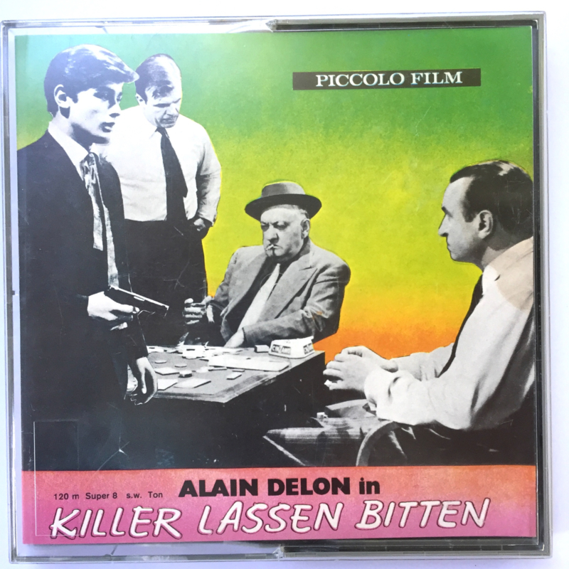 Nr.7009 --Super 8 sound --Alain Delon Killer Lassen Bitten ca 120 meter zwartwit met Duis geluid, redelijke tot goede  copy in orginele doos