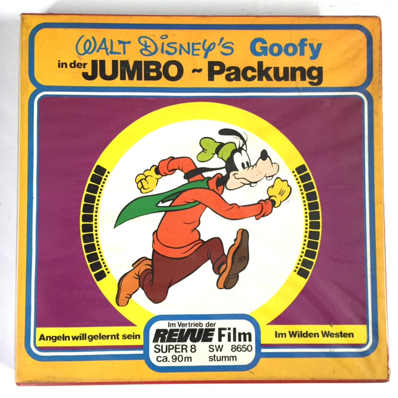 Nr.7353 --Super 8 sound --Walt Disney's  Goofy in het wilde westen, ca 70 meter zwartwit silent, goede  copy in orginele doos