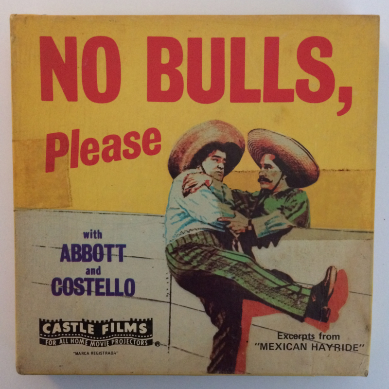 Nr.6751 --Super 8-- No Bulls Please Abbott & Costello, zwartwit silent 60 meter in orginele fabrieks doos