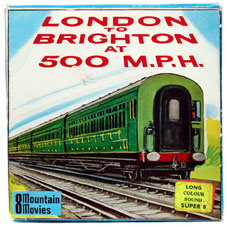 Nr.6801 -- Super 8 Sound -- zwartwit met GELUID London to Brighton 500 MPH 8mm film British Railways A Mountain Home Movie