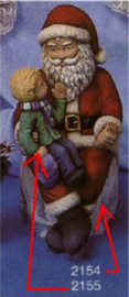 S 2154/55 Kleine zittende kerstman met kind