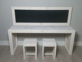 bouwpakket speeltafel met krijtbord ZONDER krukjes 150x110x40  onbehandeld