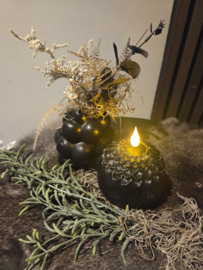 Led kaars in vorm bloem zwart