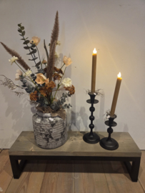 Raambankje compleet vaas met kandelaar