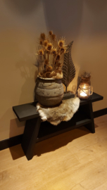 Decoratie bankje 80x19x40 zwart