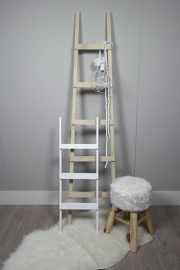 Fruit ladder 170x40 grijslook en trapje 90x30 wit