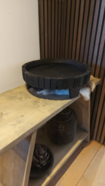 Plateau rond zwart 45x14cm