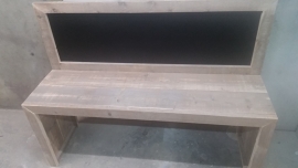bouwpakket speeltafel gebruikt steigerhout met krijtbord 150x110x40 ZONDER STOELTJES