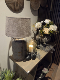 Stenen lampvoet incl kap