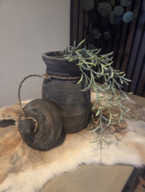 Houtennpot met deksel