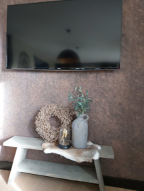 Decoratie bankje 100x19x40  taupe