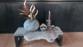 Raambankje 60x19x20 zwart/taupe