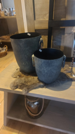 Vaas metaal met ringen groot