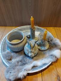 Vachtje grijs gemêleerd