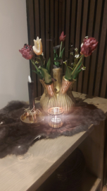 Tulpen vaas goud incl tulpen
