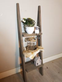 decoratie ladder 130x40x16 taupe