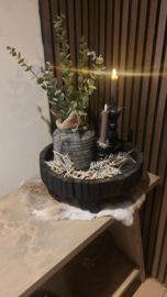 Zwart houten schaal compleet