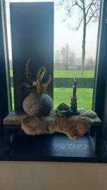 Raambankje 60x19x20 zwart/taupe
