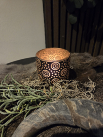 Waxinehouder brons/zwart