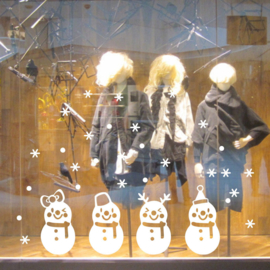 Etiqueta engomada de la ventana de la Navidad de los hombres de la nieve del PVC