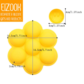 EIZOOK Molde para cubitos de hielo pastel cara sonriente Amarillo