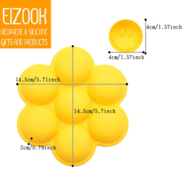 EIZOOK Smiley-Gesicht Kuchen Eiswürfelform Gelb
