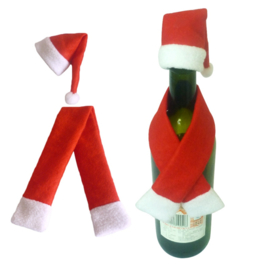 Funda navideña para bufanda-gorro para botellas